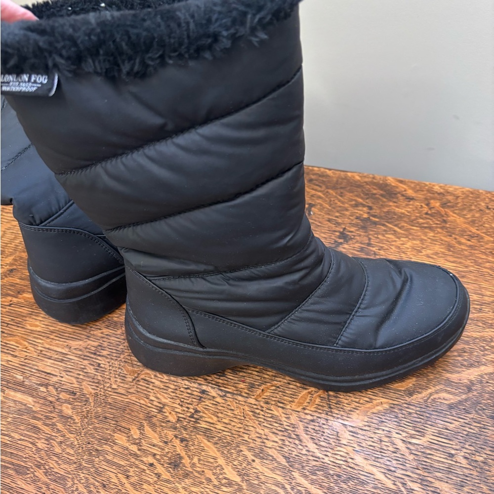 London Fog Women's Pippa Quilted Black Winter Boots